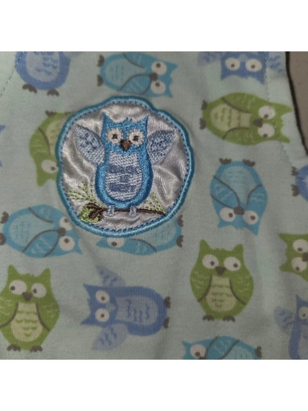 Halo SleepSack M Baby Wearable Blanket Owl Print Blue/Green 4305